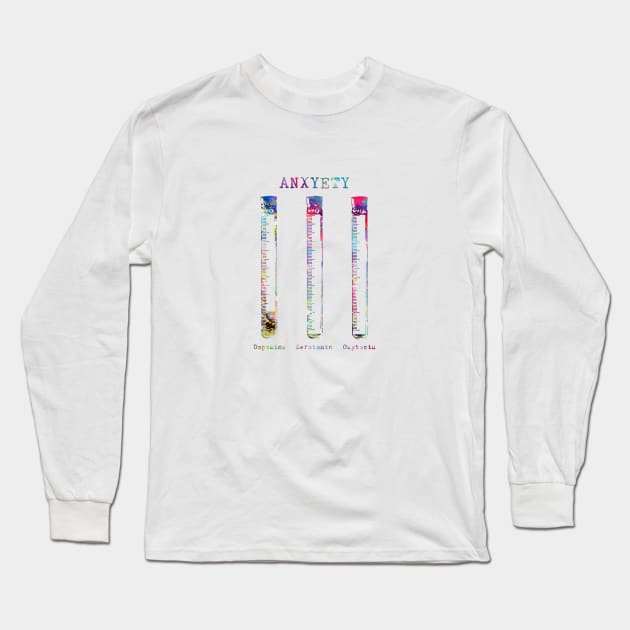 Vial Test Tube Anxiety Long Sleeve T-Shirt by erzebeth